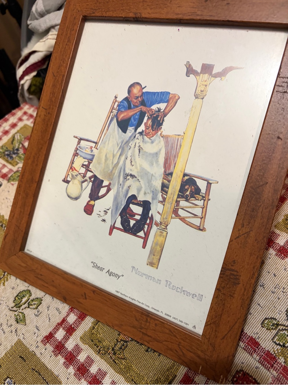 Norman Rockwell Wall Art Hairdresser Shesr Agony 1997 lithography EUC